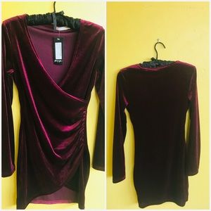 Burgundy velvet dress